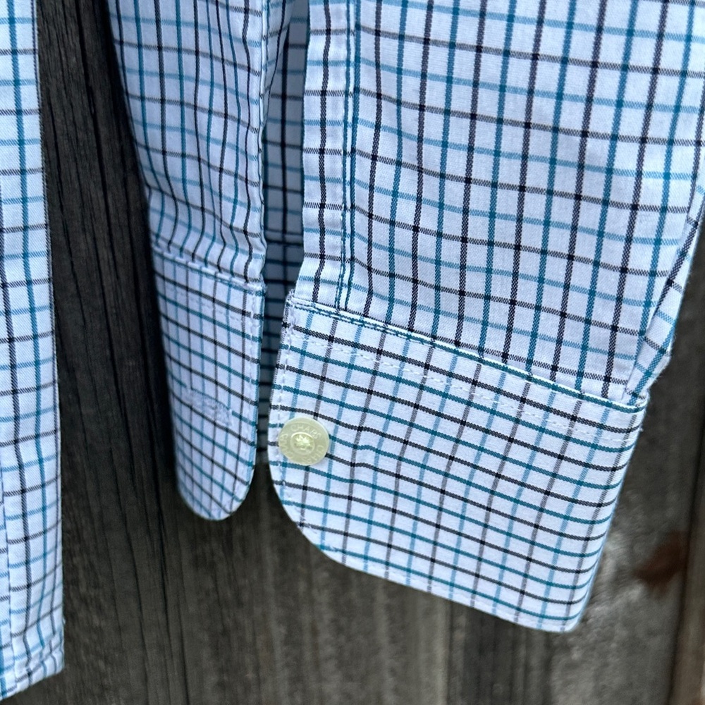 Chaps Blue and White Checkered Button-Down Shirt - Picture 3 of 5